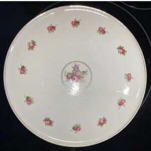 Rose China Cake Plate, Germany, Vintage Erphila Art Pottery